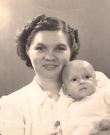 Martha (Kaczmarek) LaFleur with son Archie  (1942)