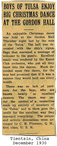 Newspaper article featuring Charley and Christmas dance