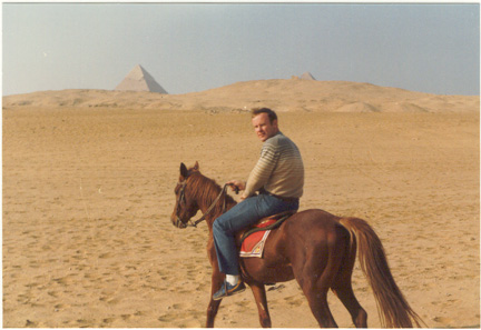 John Phillips near the Pyramids of Giza (1981)