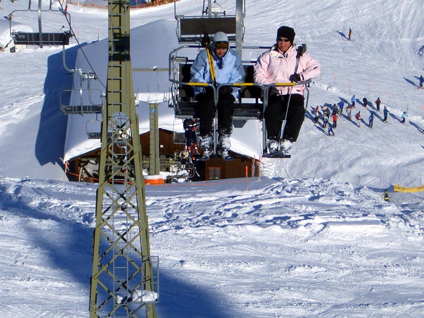 Riding an Older Four-Person Chair Lift